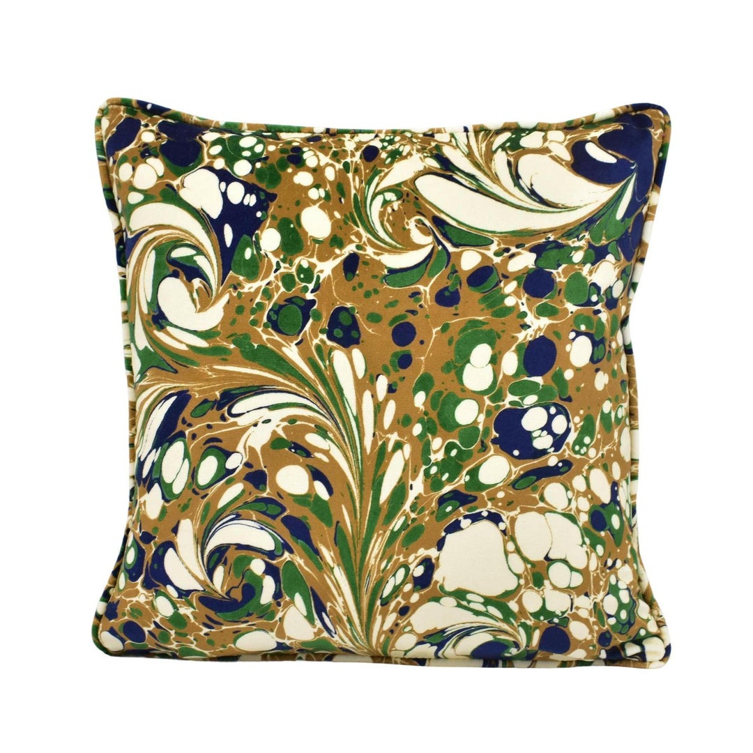 Beata Heuman - Dappled Velvet - Modern Abstract Ink Marble Tie Dye Velvet Cushion Cover - Handmade Throw Pillow - Designer Home Decor.