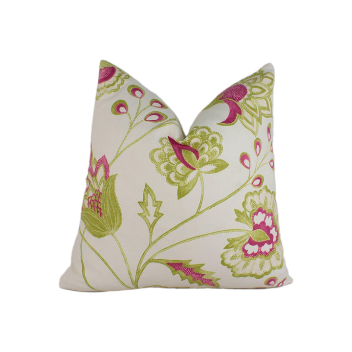 Harlequin - Amira - Magenta / Lime / Neutral - Cute Floral Cushion Cover Throw Pillow Designer Home Decor.