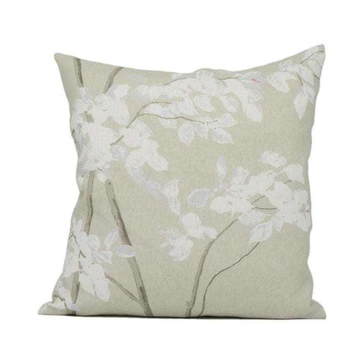 Lewis &amp; wood - Beech - Linen - Beautiful Delicate Tree Sapling Motif Cushion Cover - Handmade Throw Pillow - Designer Home Décor.