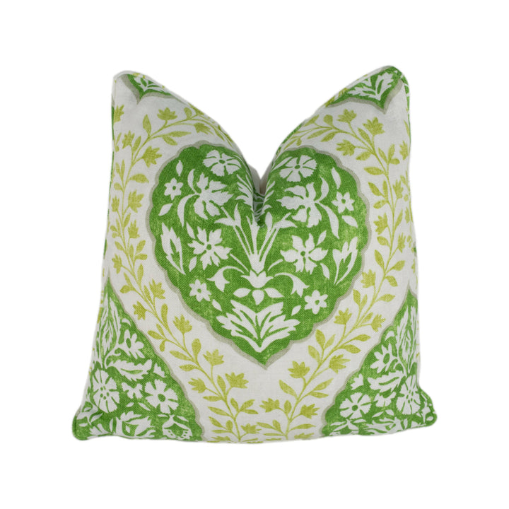 Nina Campbell - Marguerite - Green / Ivory -  Cushion Cover Pillow Throw Designer Home Decor.