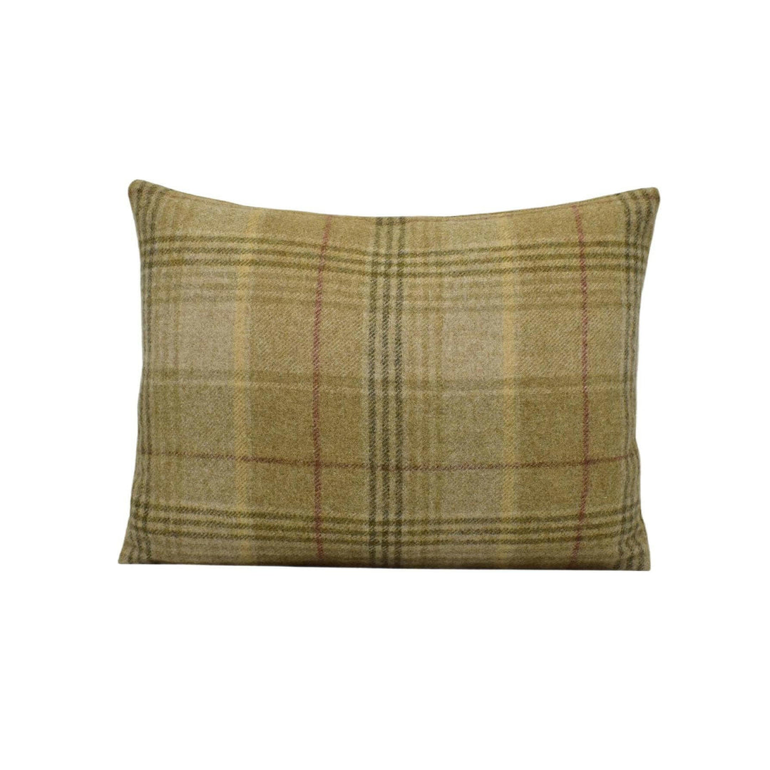 Abraham Moon - Huntingtower - Sand - 100% Wool Cushion Cover - Designer Plaid Pillow Cover - Handmade Custom Abraham Moon Pillow.