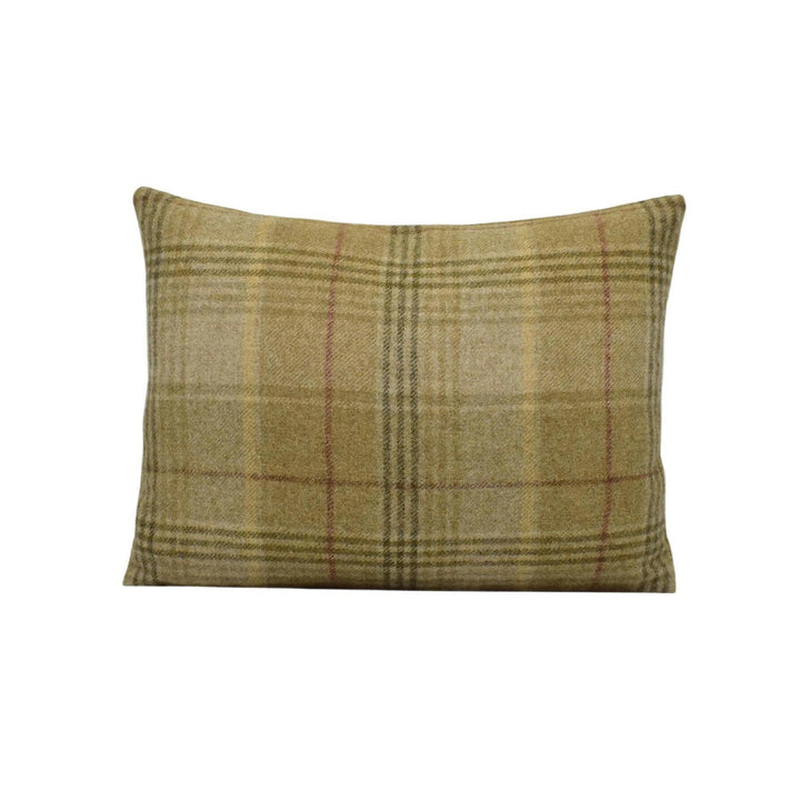 Abraham Moon - Huntingtower - Sand - 100% Wool Cushion Cover - Designer Plaid Pillow Cover - Handmade Custom Abraham Moon Pillow.