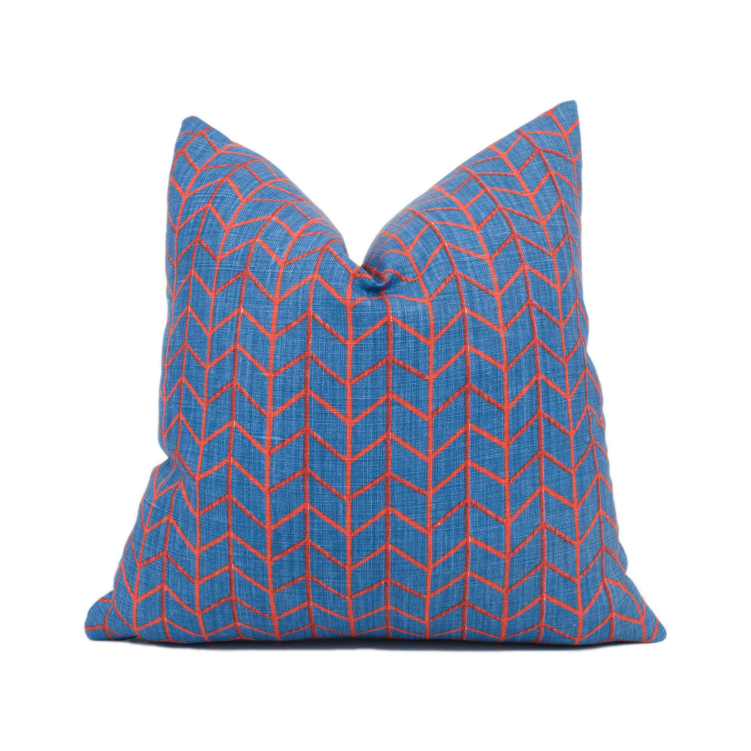 Christopher Farr - Small Way - Berry - Graphic Bold Chevron Stripe Cushion Cover - Handmade Throw Pillow - Designer Home Décor.