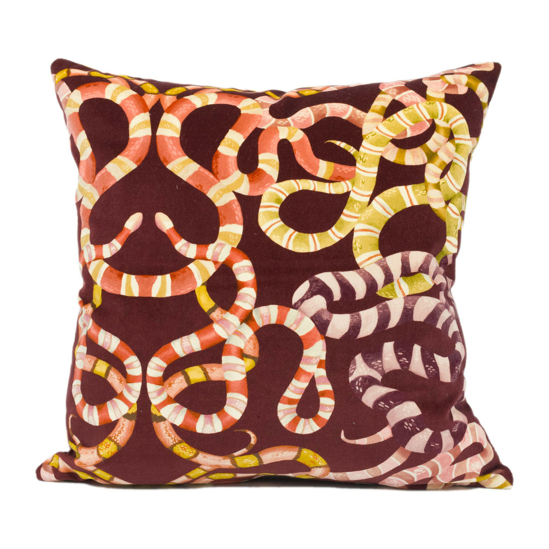 Harlequin - Serpenti - Brazilian Rosewood / Grounded / Amber Light - Eclectic Cushion Cover - Handmade Throw Pillow - Designer Home Décor.
