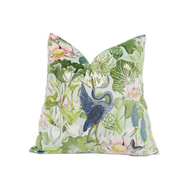 Wedgwood by Clarke and Clarke - Waterlily - Mineral Velvet - Tropical Amazon Flora &amp; Fauna Designer Cushion Cover - Luxury Throw Pillow Home.
