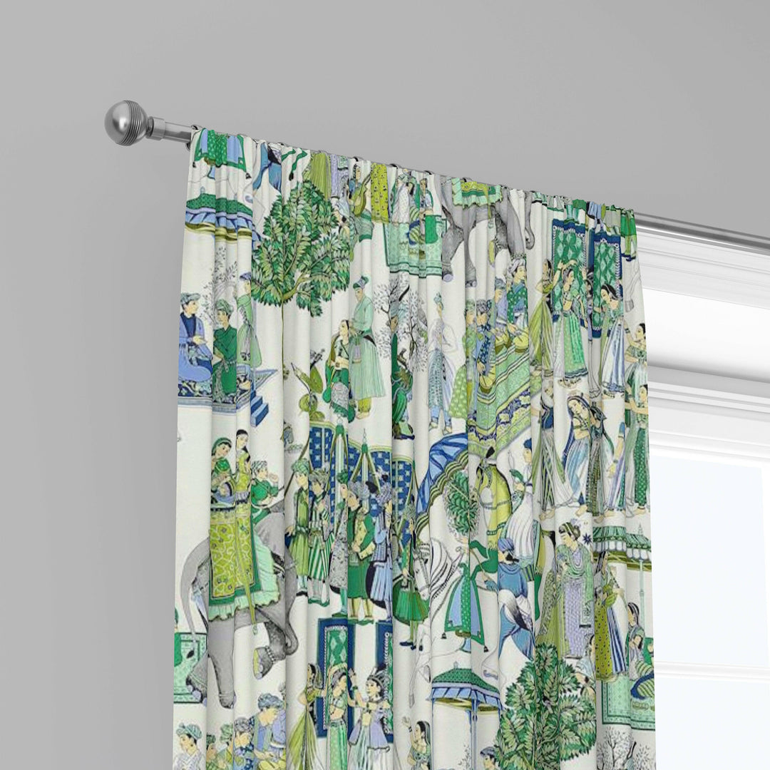 Manuel Canovas Kalinda Bleu de Prusse Curtains Made to Measure Drapes Designer Home Decor.