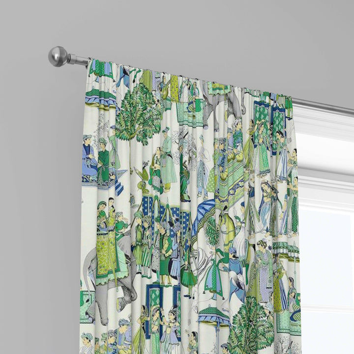 Manuel Canovas Kalinda Bleu de Prusse Curtains Made to Measure Drapes Designer Home Decor.