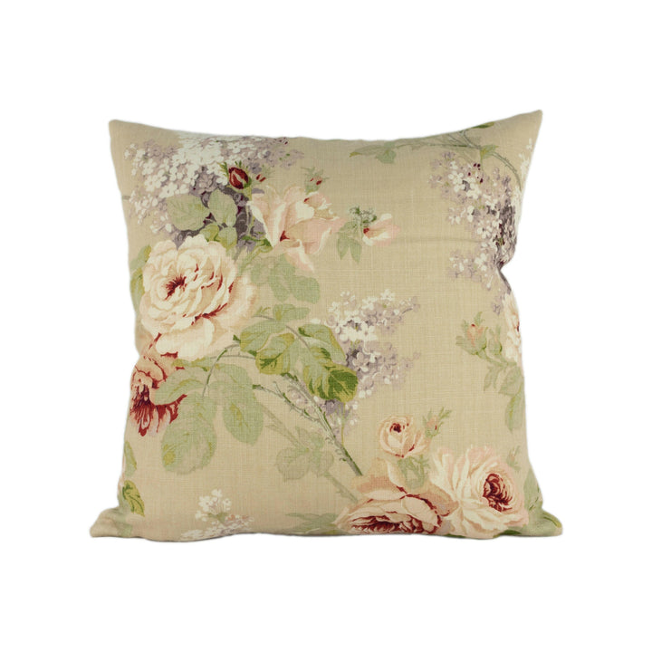 Sanderson - Sorilla - Biscuit / Claret - Stunning Designer Cushion Cover Home Décor Throw Pillow.