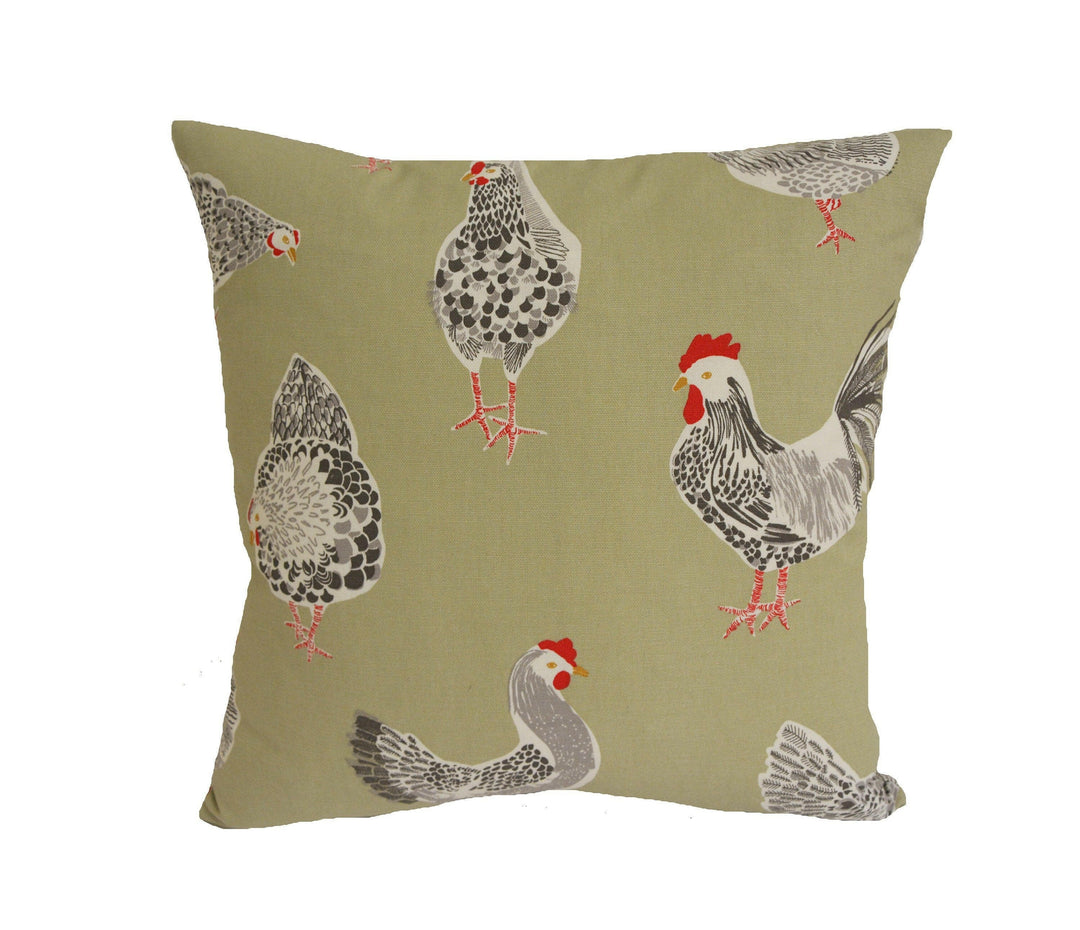 Clarke & Clarke x Studio G - Rooster - Sage -  Cushion Cover Pillow Throw.