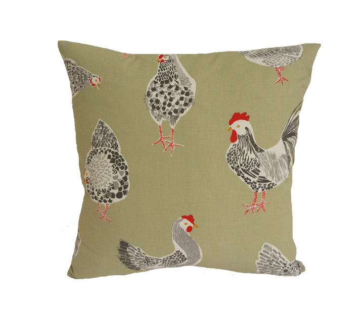 Clarke & Clarke x Studio G - Rooster - Sage -  Cushion Cover Pillow Throw.
