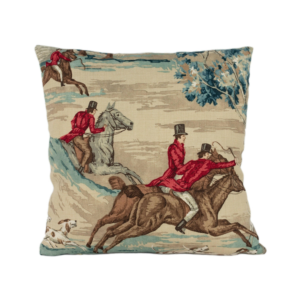 Sanderson Fabric - Tally Ho - Teal / Ruby- Stunning Designer Home Decor Cushion Cover Throw Pillow.