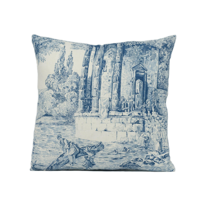 Zoffany - Le Temple De Jupiter - Beautiful Antique Old World Toile Cushion Cover - Handmade Throw Pillow - Designer Home Décor.