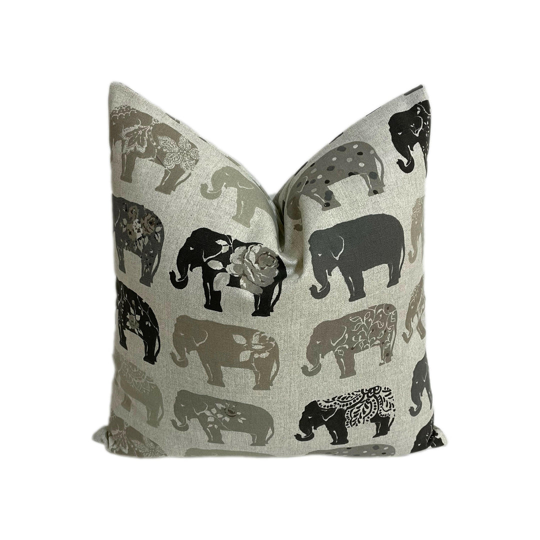 Clarke & Clarke x Studio G - Elephants - Natural - Cushion Cover Pillow Throw Stunning Interior Design Home Decor.