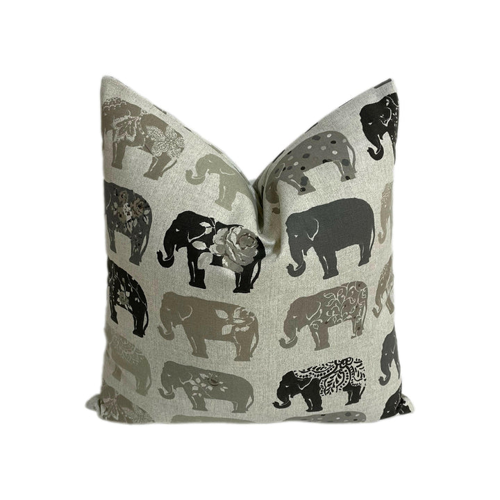 Clarke & Clarke x Studio G - Elephants - Natural - Cushion Cover Pillow Throw Stunning Interior Design Home Decor.