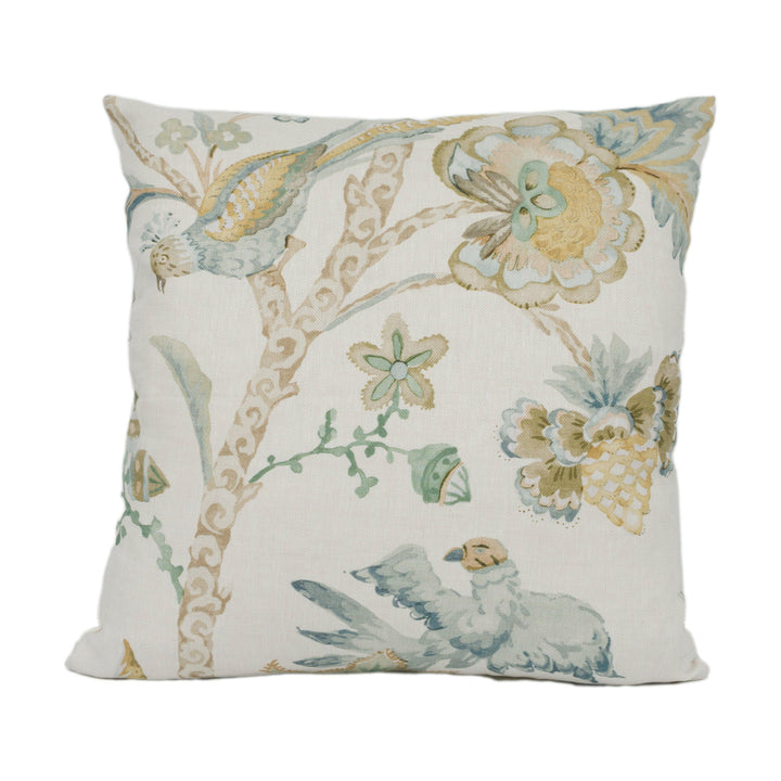 Colefax and Fowler - Belvedere - Old Blue - Painterly Tree of Life Designer Cushion Cover - Handmade Throw Pillow Luxury Home Decor.