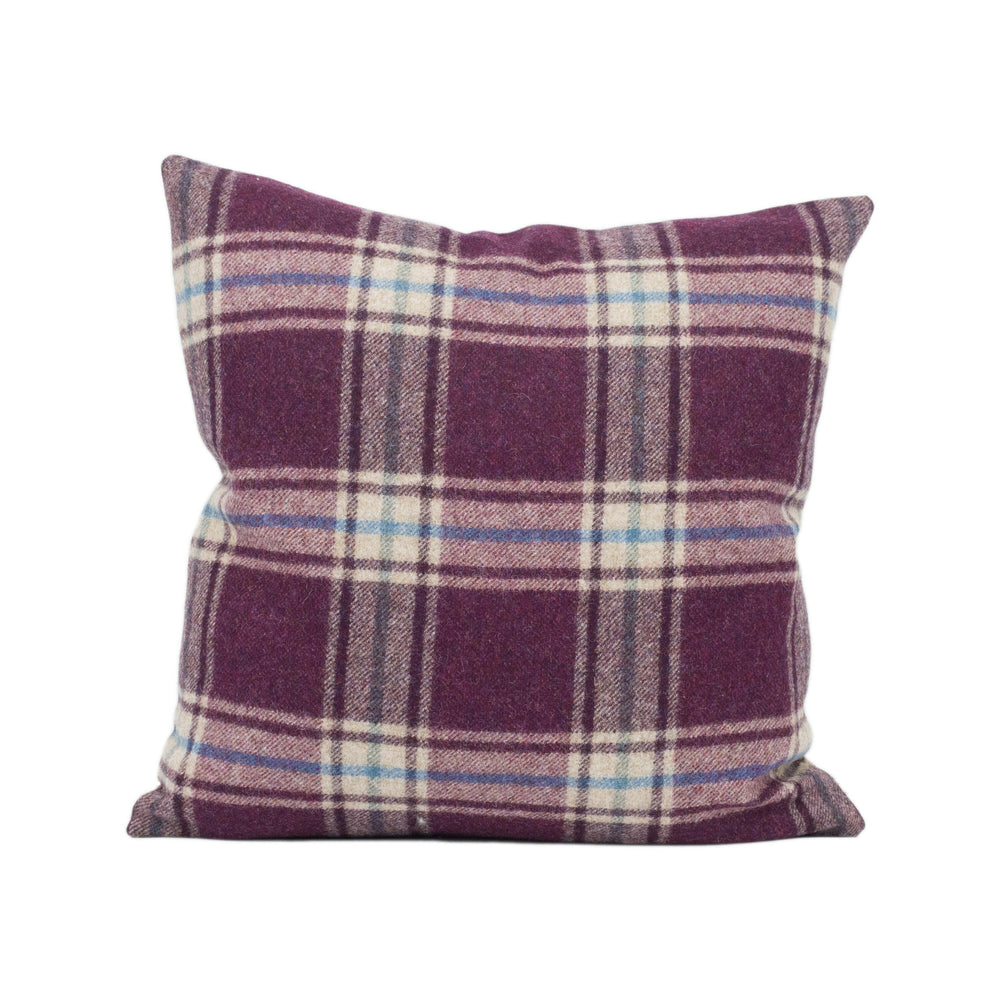 Abraham Moon - Arncliffe - Amethyst -  100% Wool Cushion Cover - Designer Plaid Pillow Cover - Handmade Custom Abraham Moon Pillowmade.