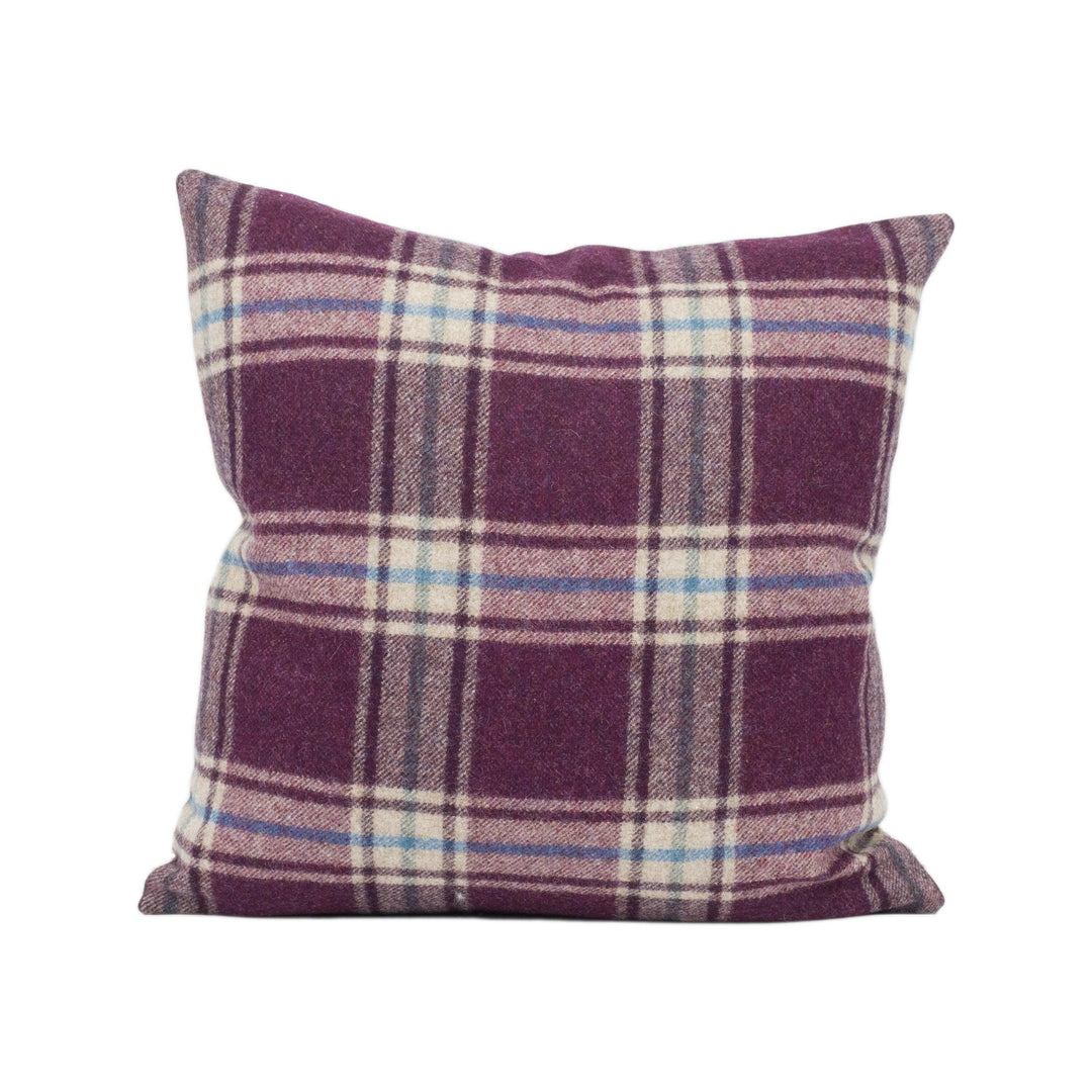 Abraham Moon - Arncliffe - Amethyst -  100% Wool Cushion Cover - Designer Plaid Pillow Cover - Handmade Custom Abraham Moon Pillowmade.