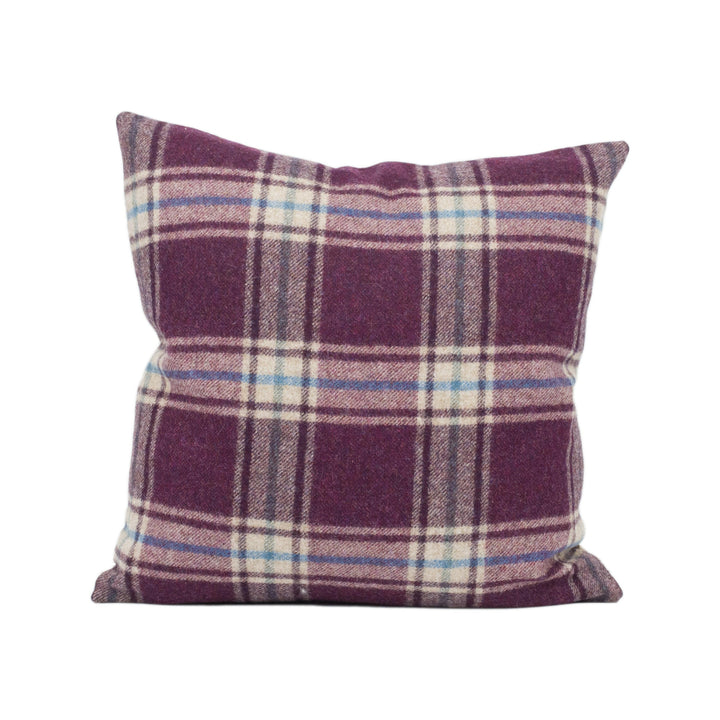 Abraham Moon - Arncliffe - Amethyst -  100% Wool Cushion Cover - Designer Plaid Pillow Cover - Handmade Custom Abraham Moon Pillowmade.
