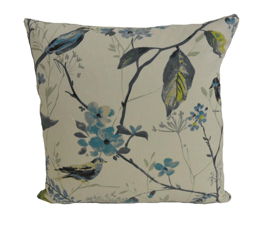 Prestigious - Birdsong - Larkspur - Wonderful Trailing Leaves & Birds Cushion Cover - Handmade Throw Pillow Designer Home Decor.