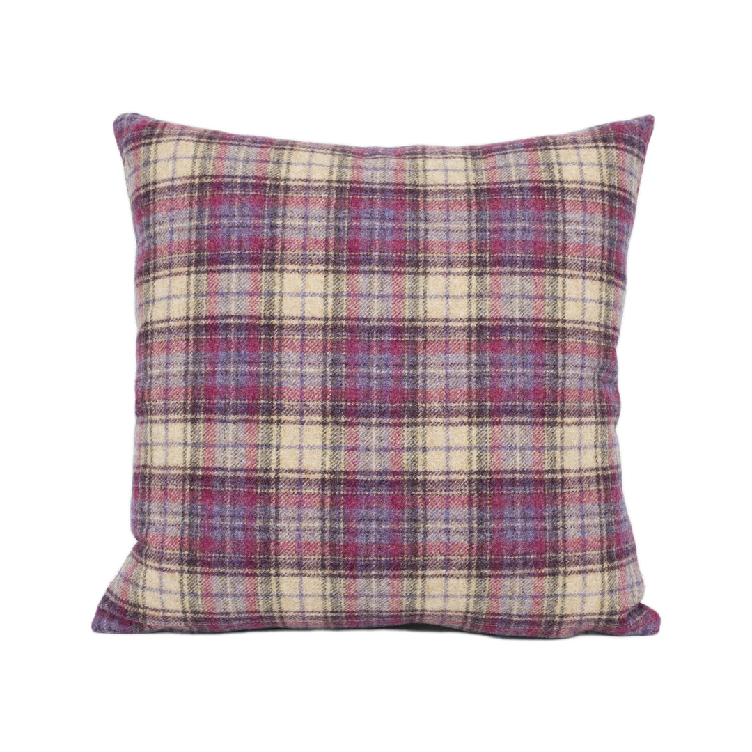 Abraham Moon - Doune - Grape - 100% Wool Cushion Cover - Designer Plaid Pillow Cover - Handmade Custom Abraham Moon Pillow.