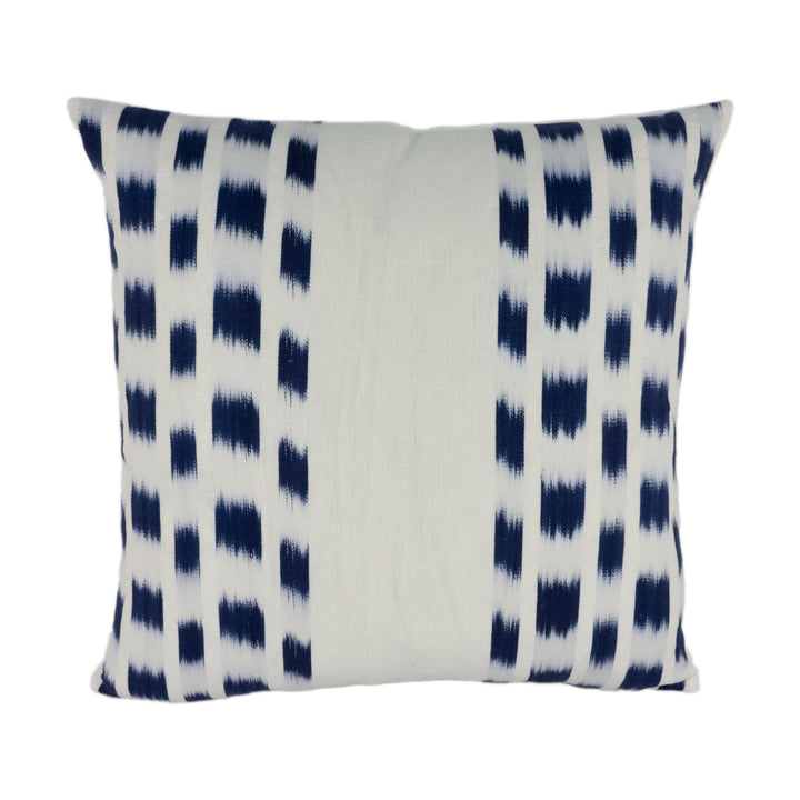 Schumacher - Izmir Ikat Stripe - Indigo - Versatile Ikat Inspired Animal Print Designer Cushion Cover - Handmade Throw Pillow - Luxury Home.