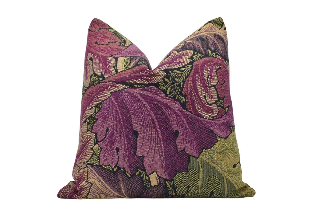 William Morris - Acanthus Tapestry - Grape / Heather - Complex Layered Foliage Thick Weave Designer Cushion Cover - Luxury Throw Pillow.