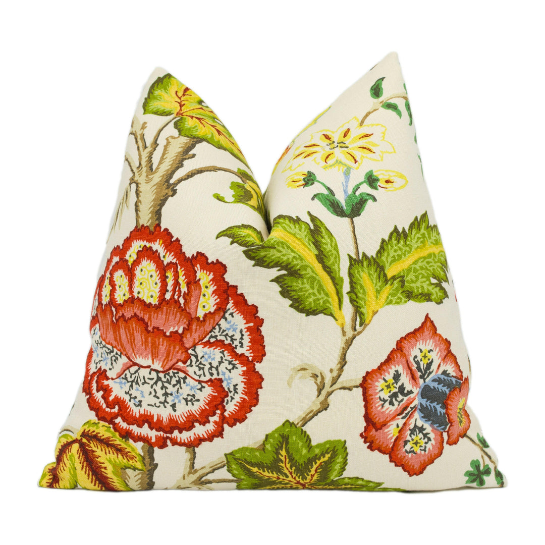 Schumacher - Tree of Life - Ivory - Spectacular Floral Designer Cushion Cover - Handmade Throw Pillow - Luxury Home Decor.