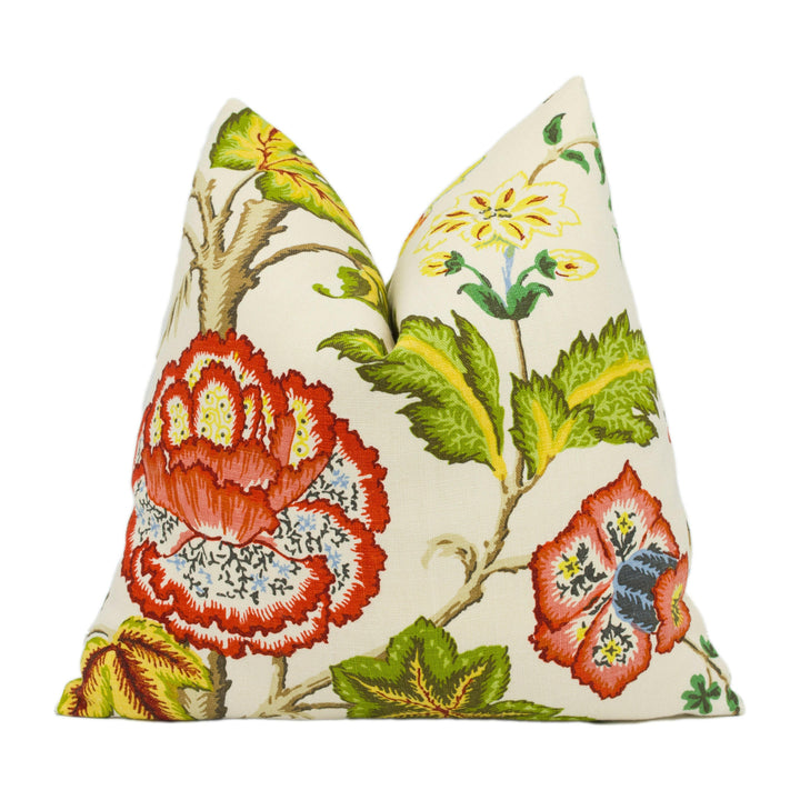 Schumacher - Tree of Life - Ivory - Spectacular Floral Designer Cushion Cover - Handmade Throw Pillow - Luxury Home Decor.