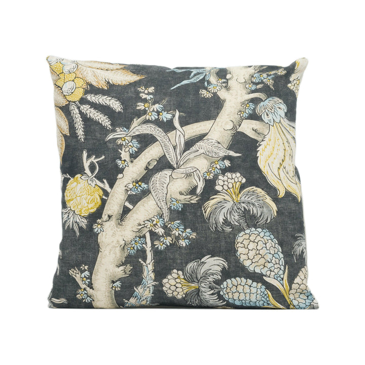 Thibaut - Chatelain - Charcoal  - Stunning Classic Floral Cushion Cover - Handmade Throw Pillow - Designer Home Décor.