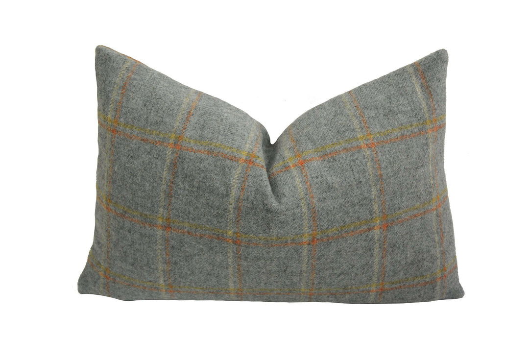 Abraham Moon - Glen Lyon - Sage - 100% Wool Cushion Cover - Designer Plaid Pillow Cover - Handmade Custom Abraham Moon Pillow.