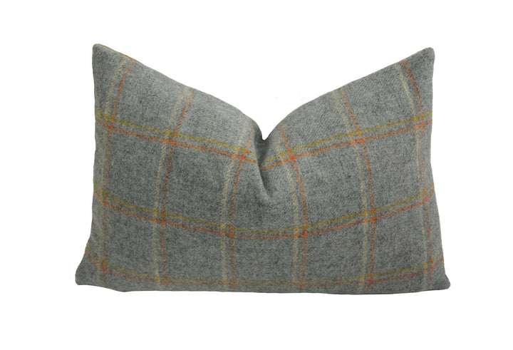 Abraham Moon - Glen Lyon - Sage - 100% Wool Cushion Cover - Designer Plaid Pillow Cover - Handmade Custom Abraham Moon Pillow.