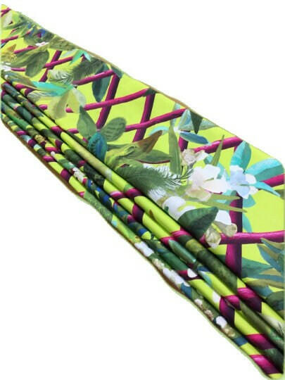 Elegant Designers Guild Roman Blind with Canopy in vibrant lime color for modern home interiors.