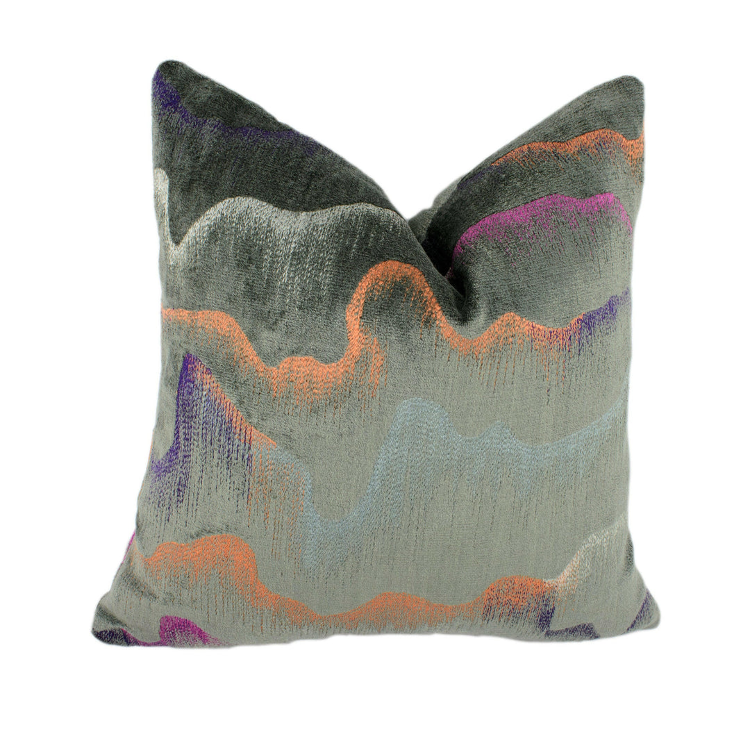 Zinc - Barriere - Jewel - Unique Modern Designer Embroidered Velvet Cushion Cover - Handmade Throw Pillow Luxury Home Decor.