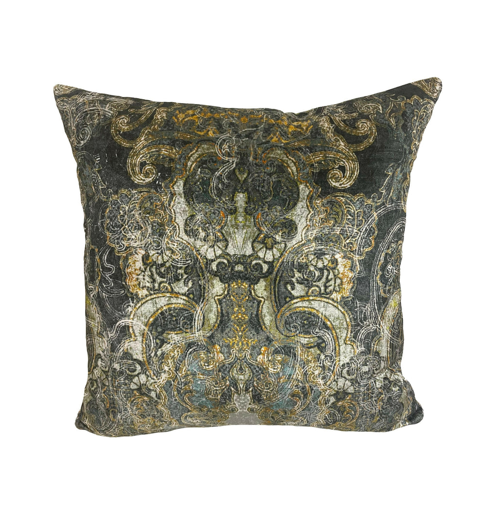 Romo - Black Edition - Maroque - Meteor - Moroccan Inspired Velvet Damask Designer Cushion Cover - Handmade Throw Pillow - Luxury Home Decor.