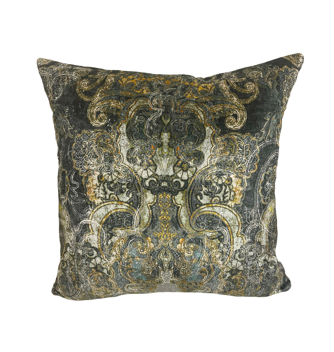 Romo - Black Edition - Maroque - Meteor - Moroccan Inspired Velvet Damask Designer Cushion Cover - Handmade Throw Pillow - Luxury Home Decor.