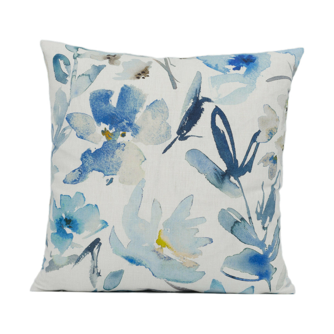 Romo - Otelie - Cobalt - Artsy Watercolour Floral Cushion Cover Handmade Throw Pillow Designer Home Décor.