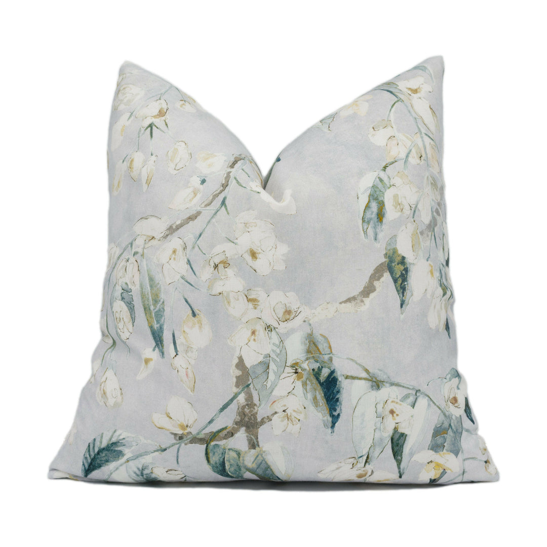 Romo - Wisteria - Eucalyptus - Gentle Watercolour Floral Cushion Cover - Handmade Throw Pillow - Designer Home Décor.
