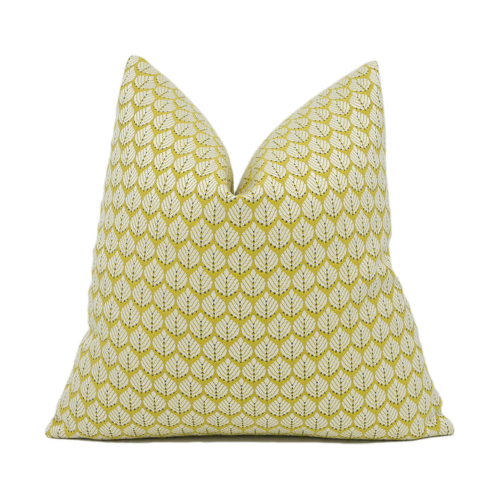 Romo - Hennell - Fenugreek - Leaf Inspired Geometric Cushion Cover - Handmade Throw Pillow - Designer Home Décor.