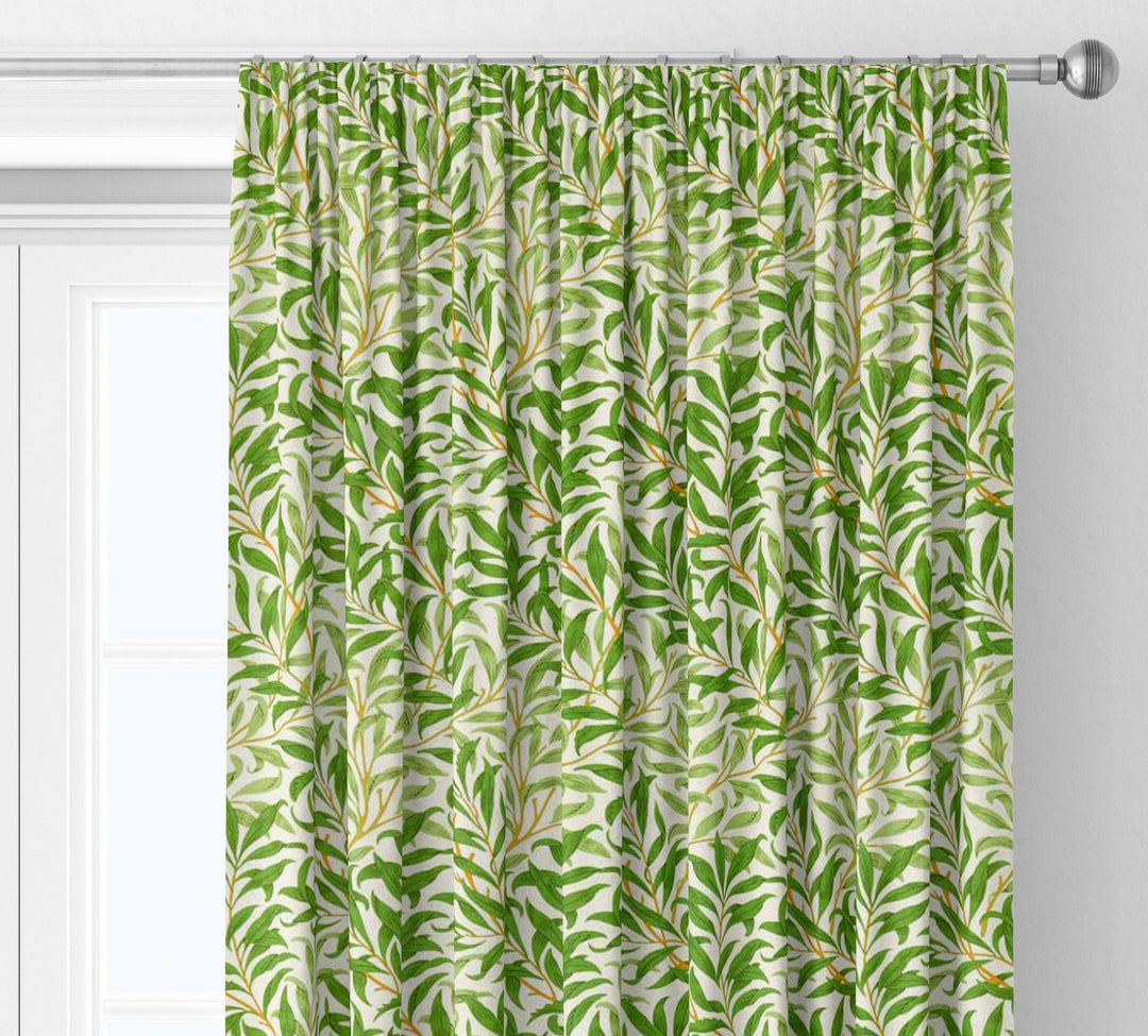 William morris willow bough leaf green curtains made to measure drapes designer home decor.