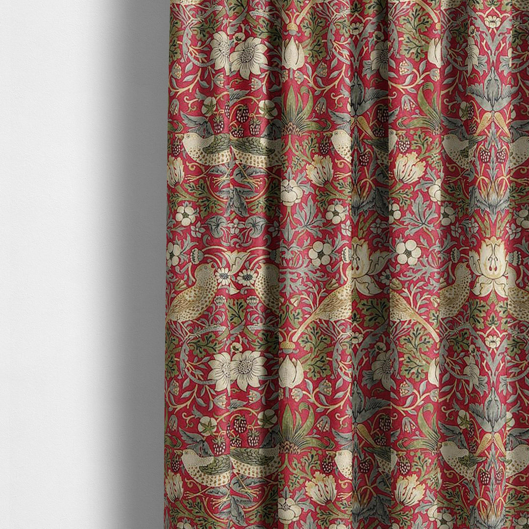 William morris strawberry thief crimson slate curtains made to measure drapes designer home decor.