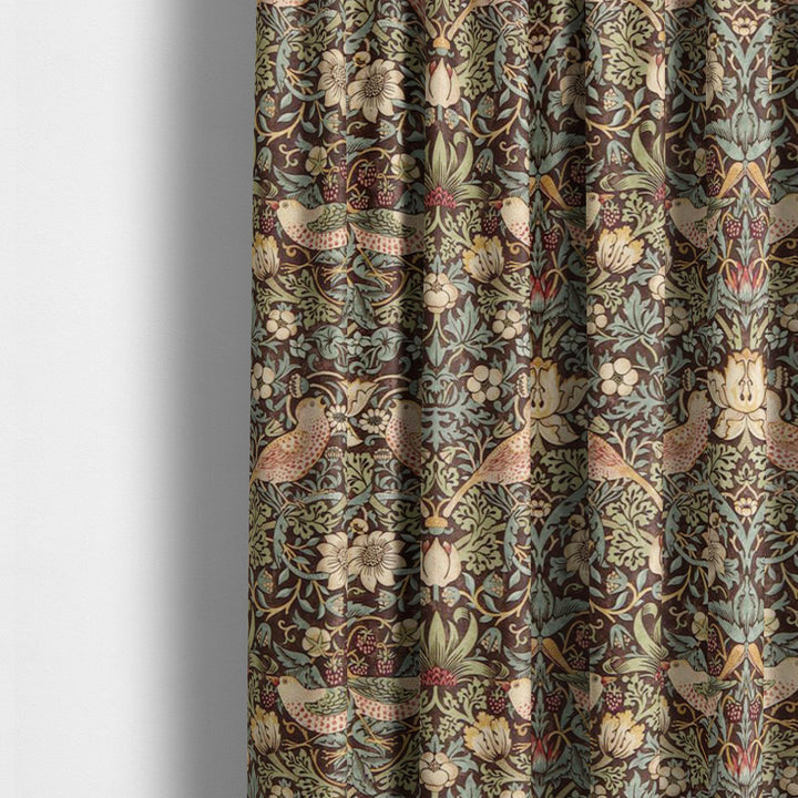 William morris strawberry thief chocolate slate curtains made to measure drapes designer home decor.