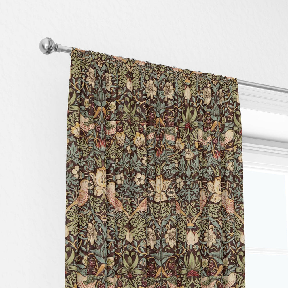 William morris strawberry thief chocolate slate curtains made to measure drapes designer home decor.
