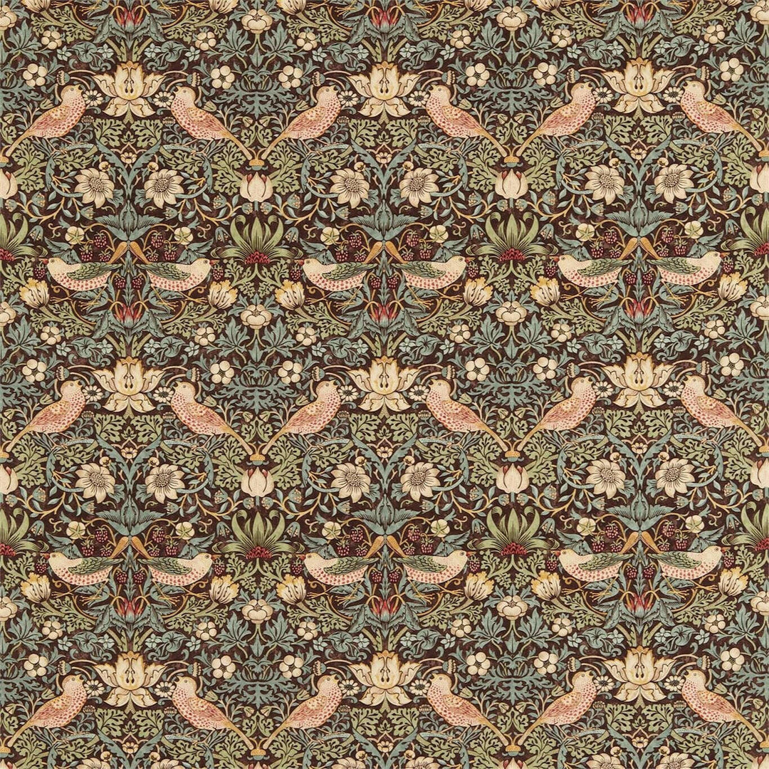 William morris strawberry thief chocolate slate curtains made to measure drapes designer home decor.