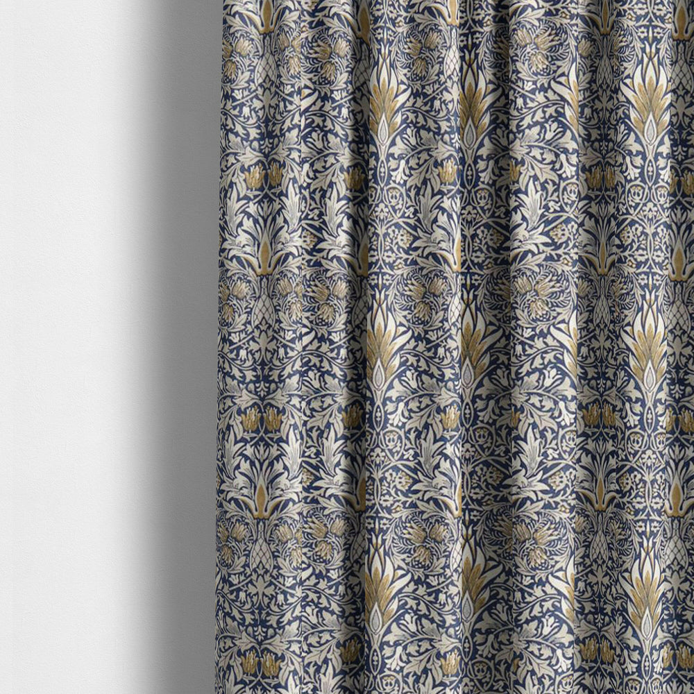 William Morris Snakeshead Indigo / Hemp Curtains Made to Measure Drapes Designer Home Decor.