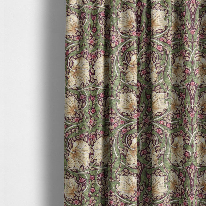 William Morris Pimpernel Aubergine Olive Curtains Made to Measure Drapes Designer Home Decor.