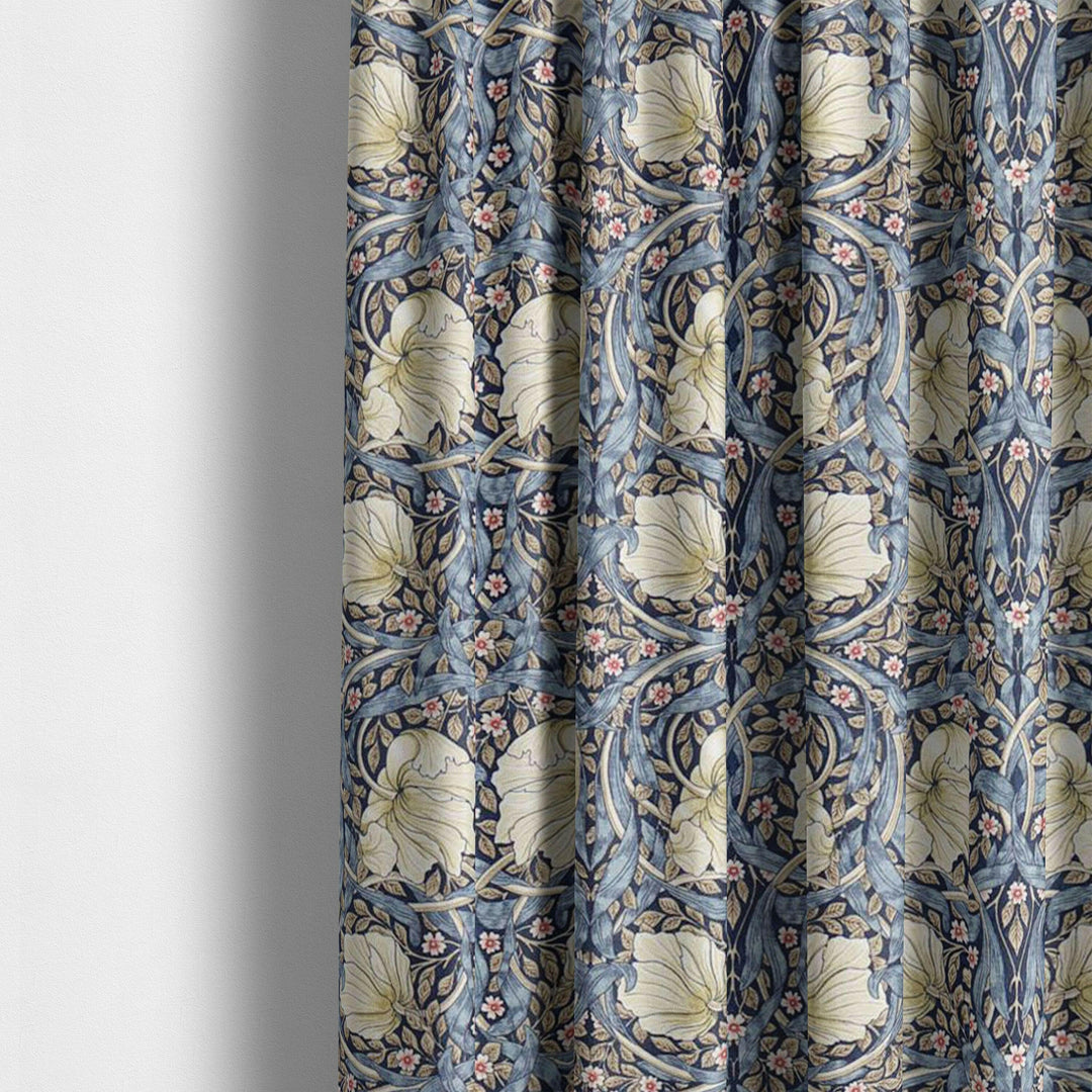 William Morris Pimpernel Indigo Hemp Curtains Made to Measure Drapes Designer Home Decor.