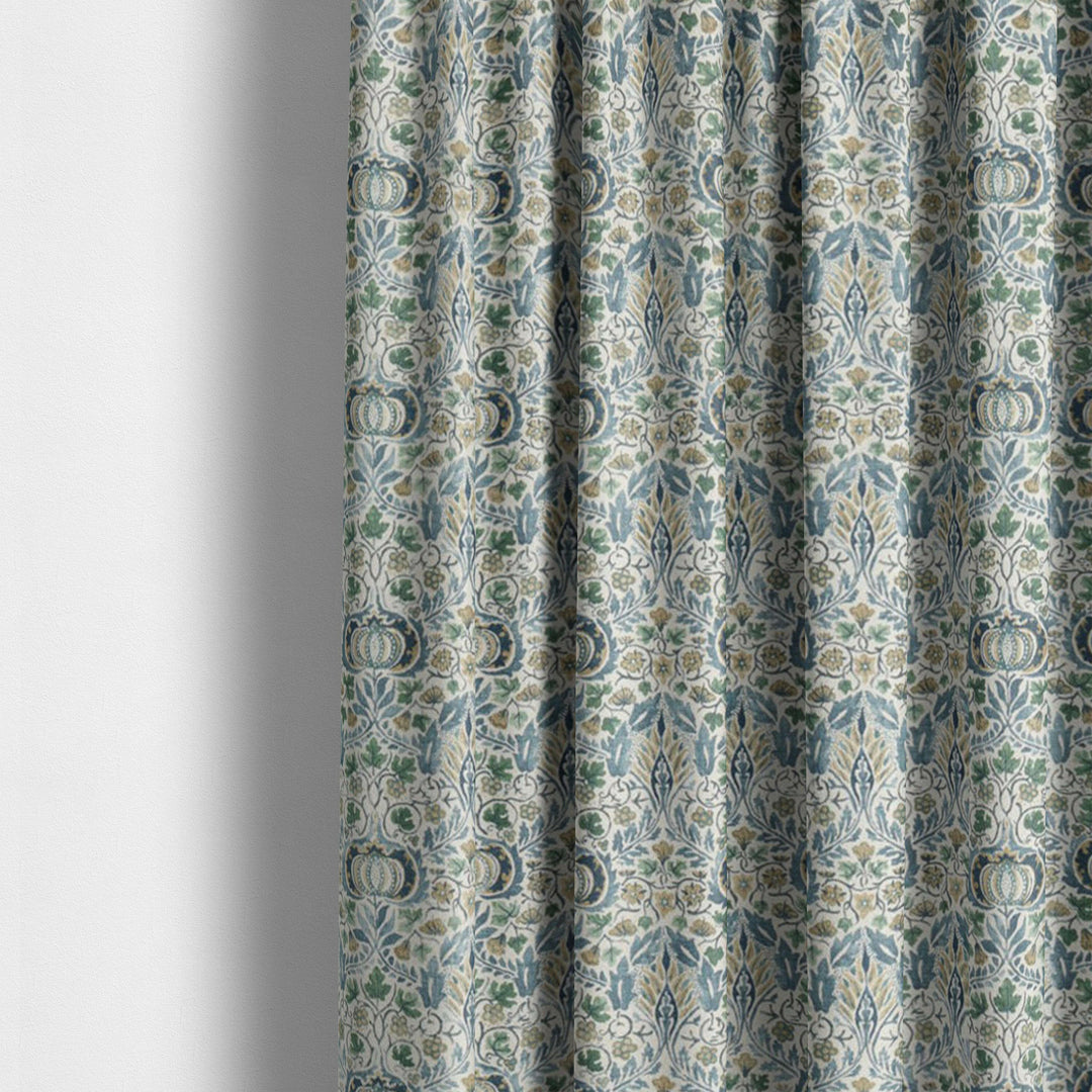 William Morris Little Chintz Blue Fennel Curtains Made to Measure Drapes Designer Home Decor.