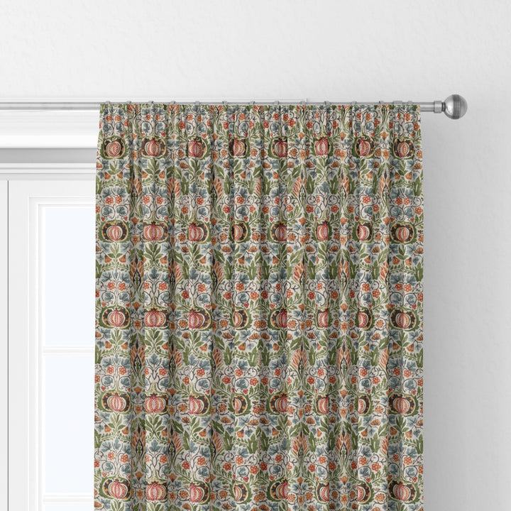 William Morris Little Chintz Olive Ochre Curtains Made to Measure Drapes Designer Home Decor.