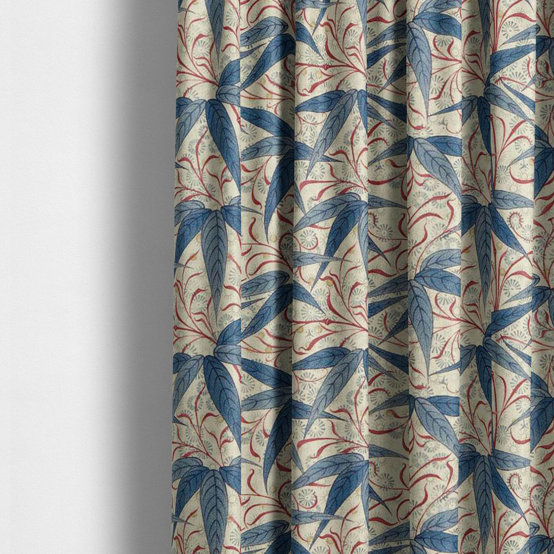 William Morris Bamboo Indigo Woad Curtains Made to Measure Drapes Designer Home Decor.