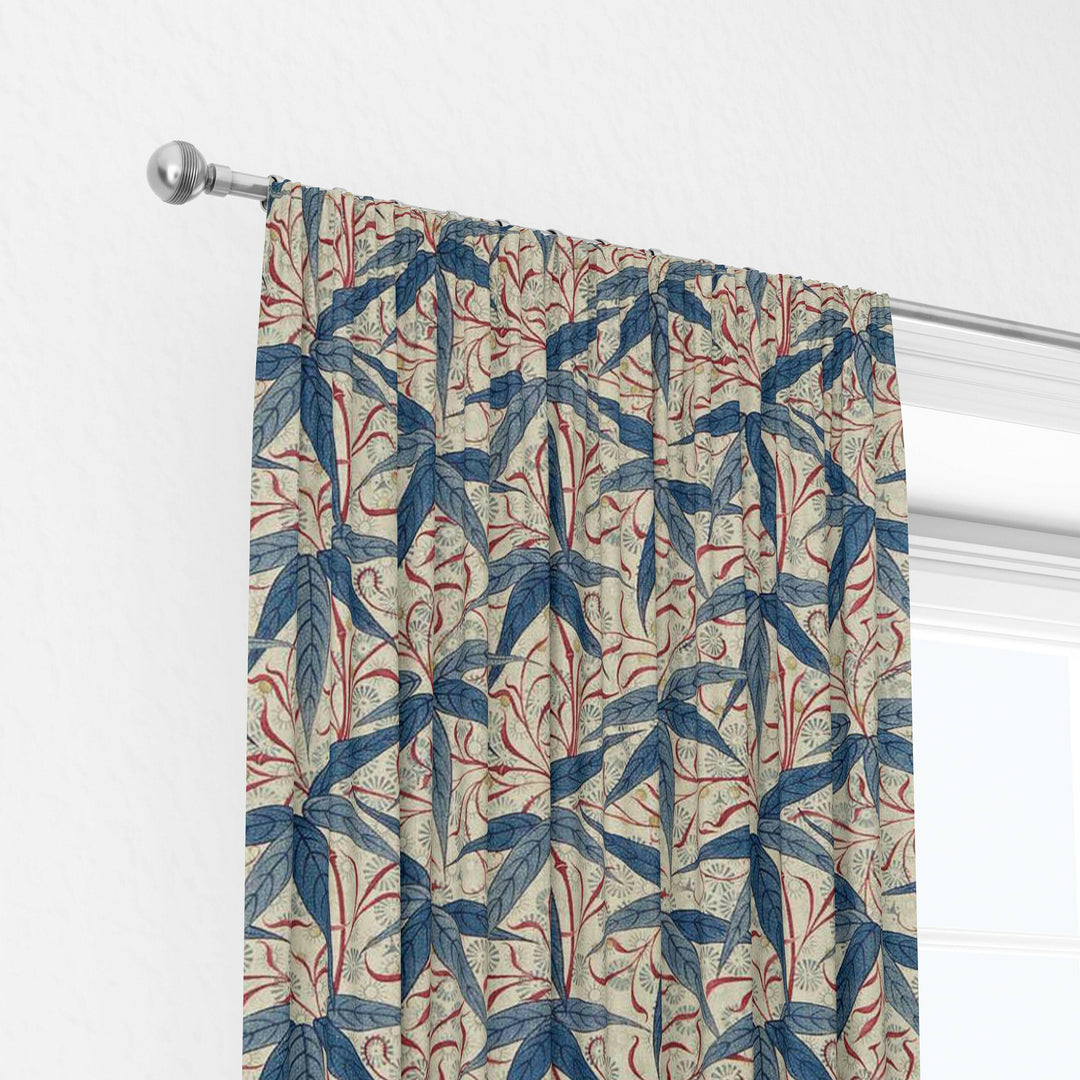 William Morris Bamboo Indigo Woad Curtains Made to Measure Drapes Designer Home Decor.